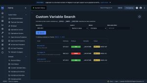 The full search page (Home → Details → Custom Variable Search):